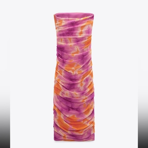 ZARA PRINTED TULLE DRESS NWT Barbie - Picture 7 of 8